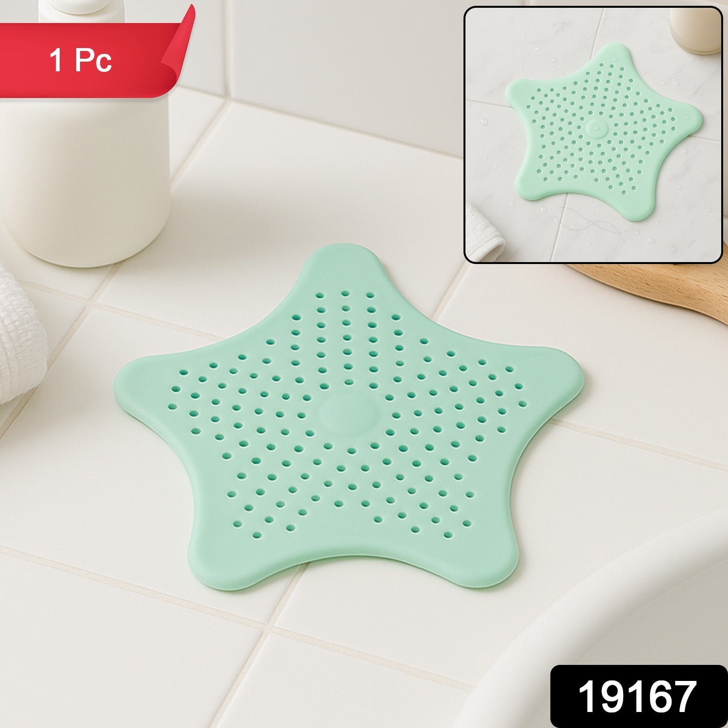 Mint Green Silicone Sink Drain Stopper & Filter Mint Green Silicone Sink Drain Stopper & Filter